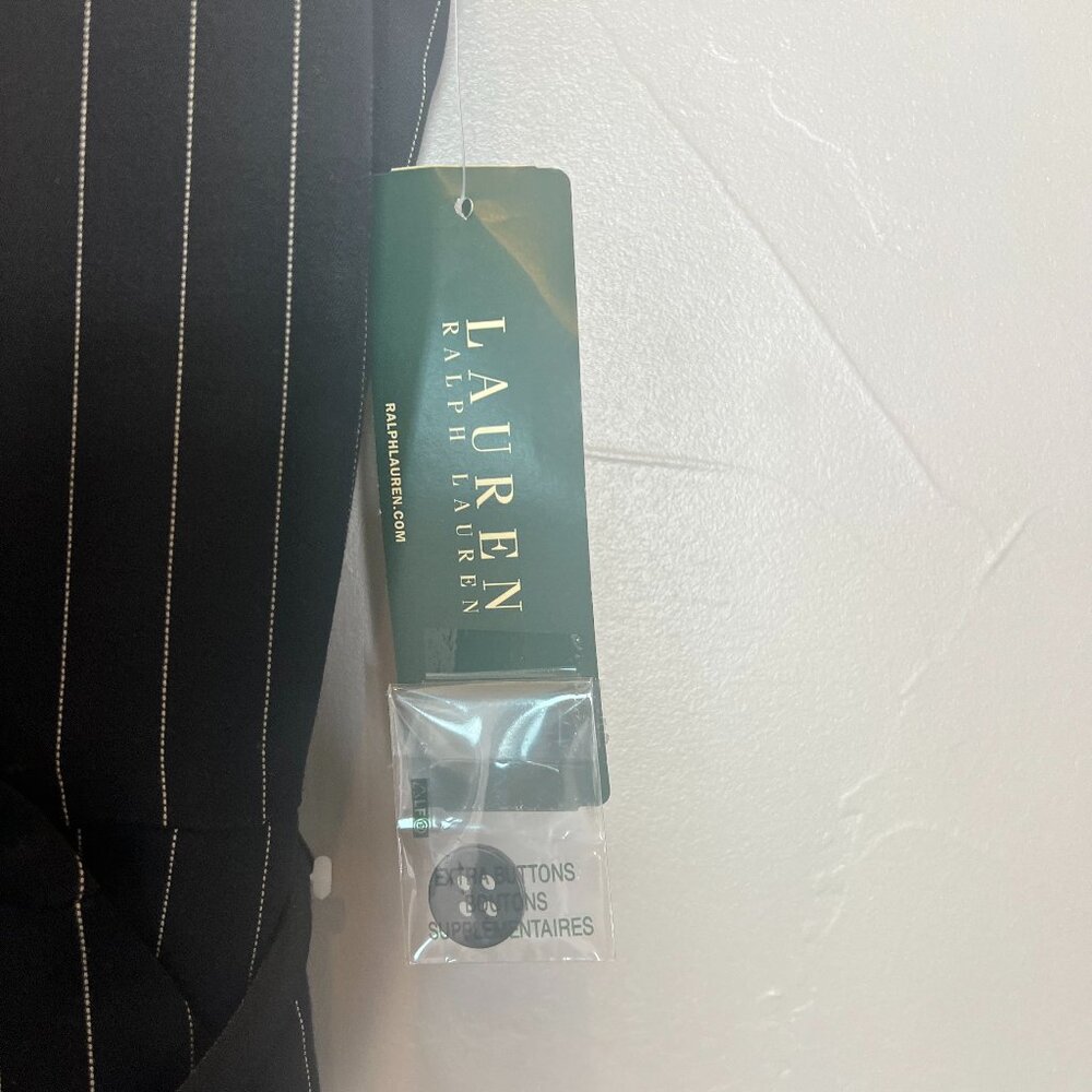 NWT Ralph Lauren Black/Cream Pinstripe Pant Jumpsuit Sz 12-Gorgeous/Classic - Picture 10 of 10